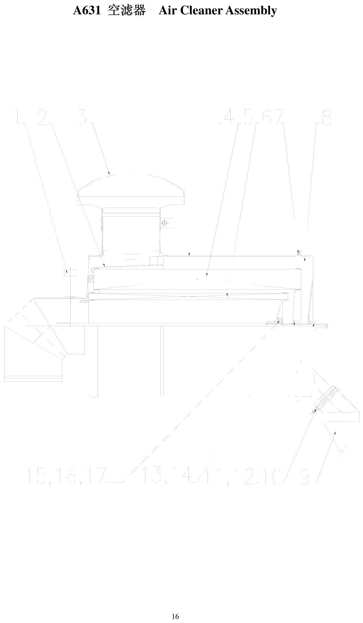 FIG.11 A631 Air Cleaner Assembly