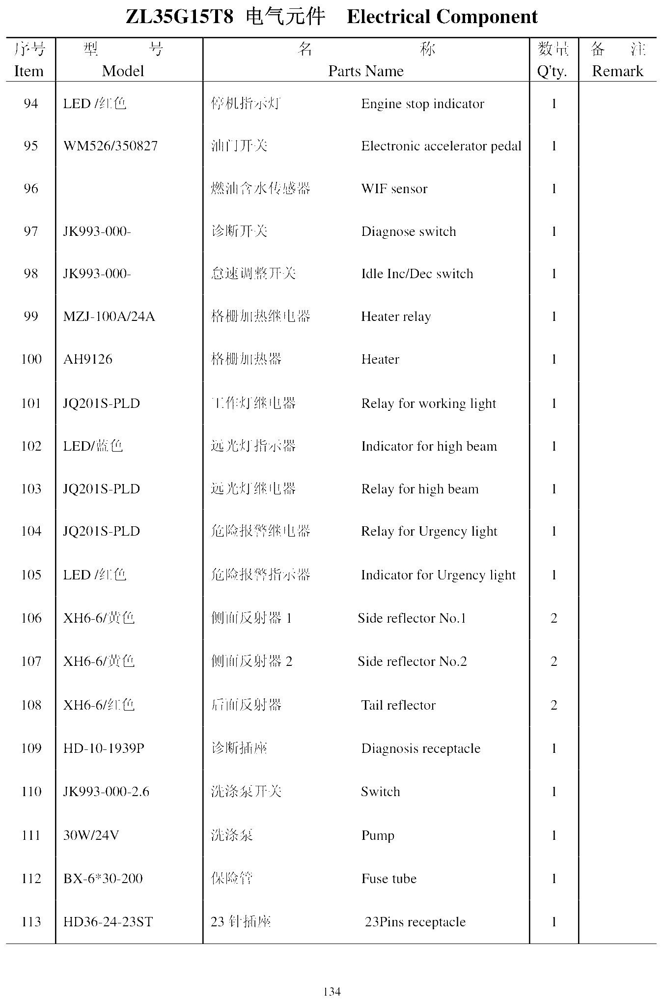 FIG.91 ZL35 G15T8 Electrical C omponent