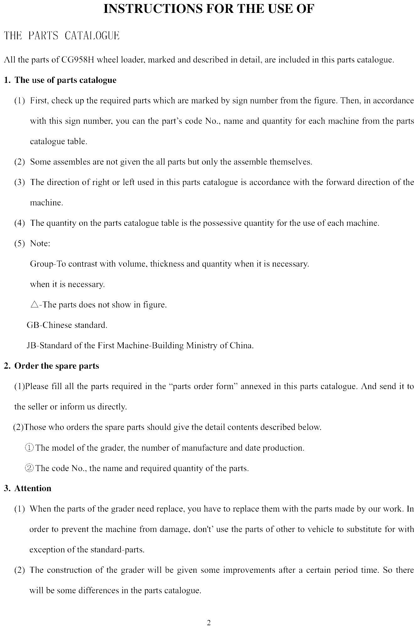 FIG.2 INSTRUCTIONS FOR THE USE OF