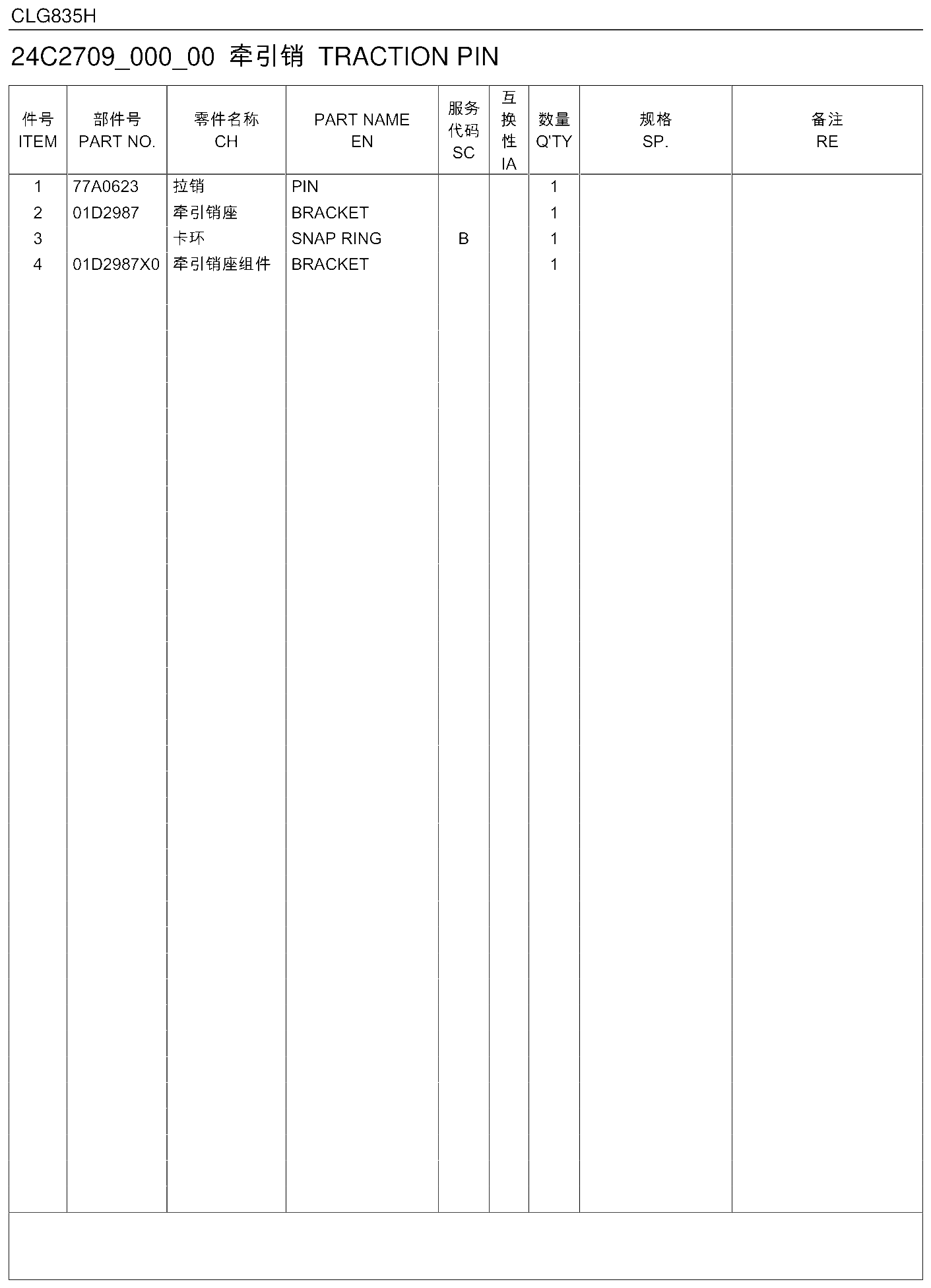 FIG.161 24C2709_000_00 TRACTION PIN