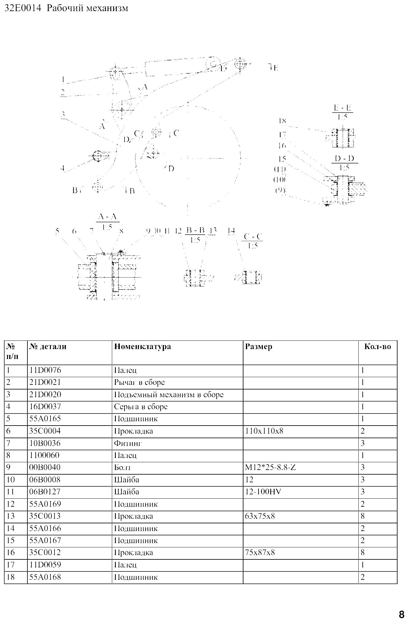 FIG.7 32Е0014 Рабочий механизм