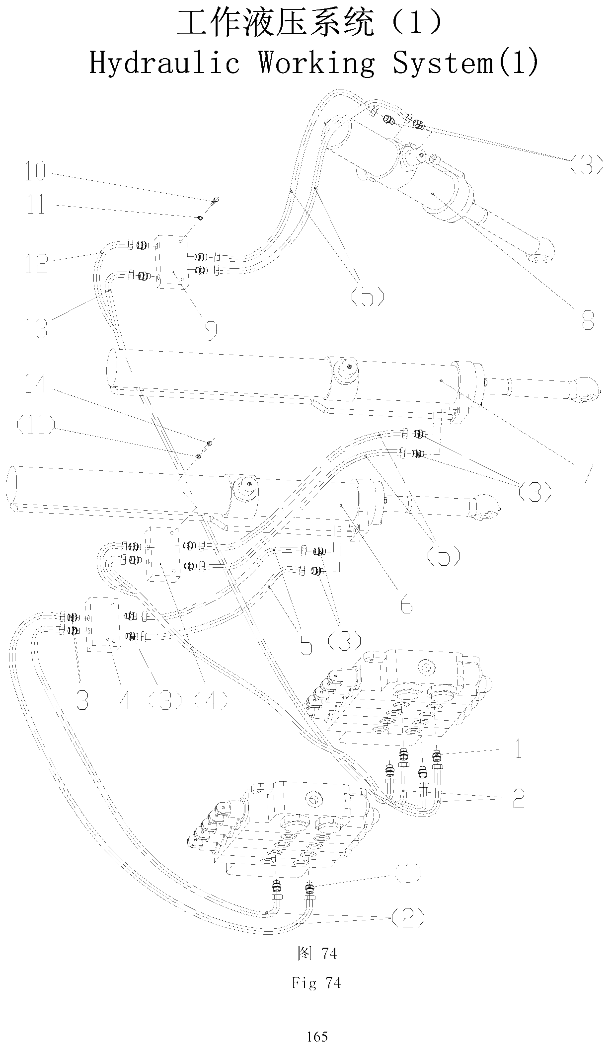 FIG.75 工作液压系统（1）
