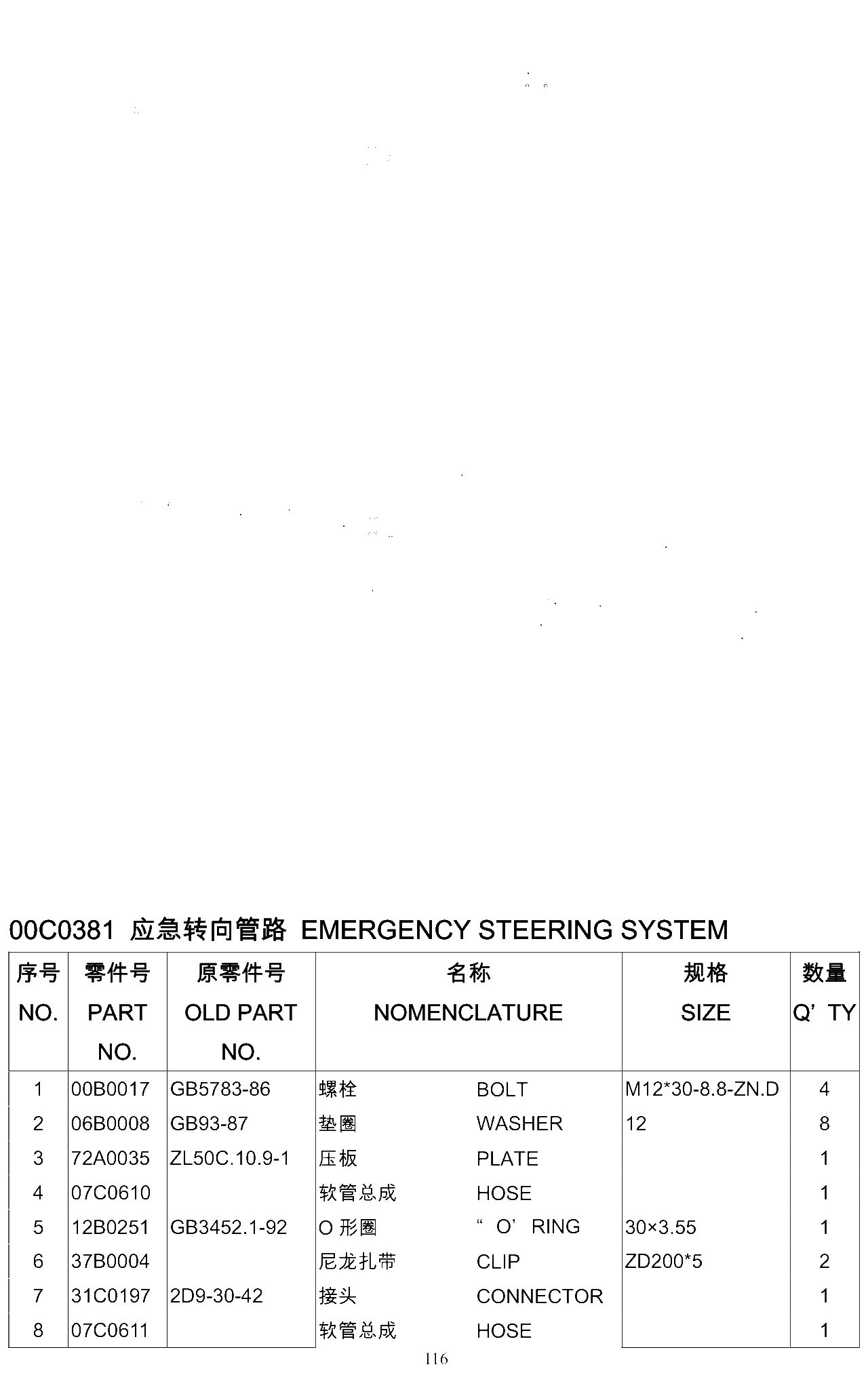 FIG.91 00C0381 应急转向管路 EMERGENCY STEERING SYSTEM