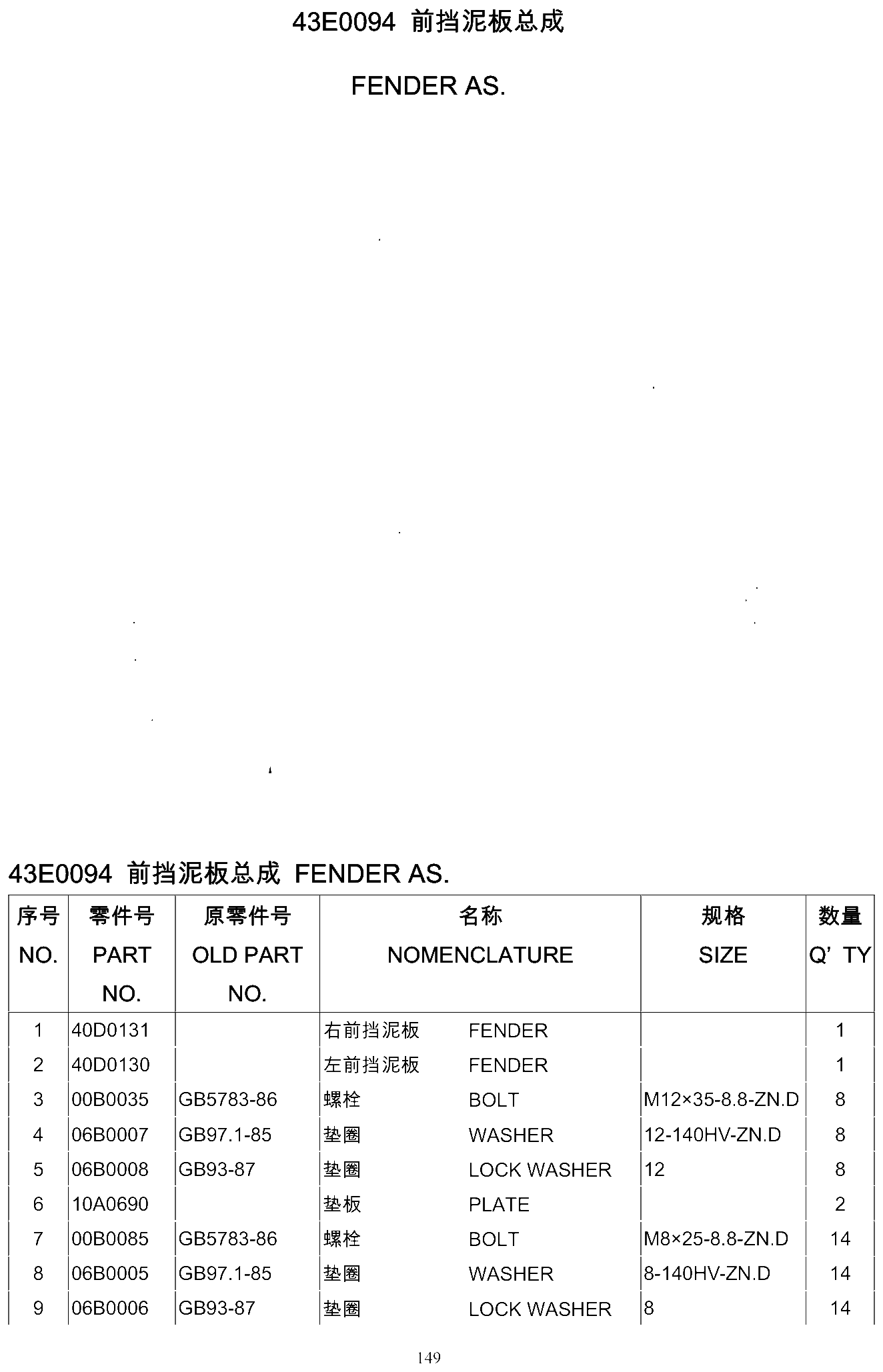 FIG.120 43E0094 前挡泥板总成