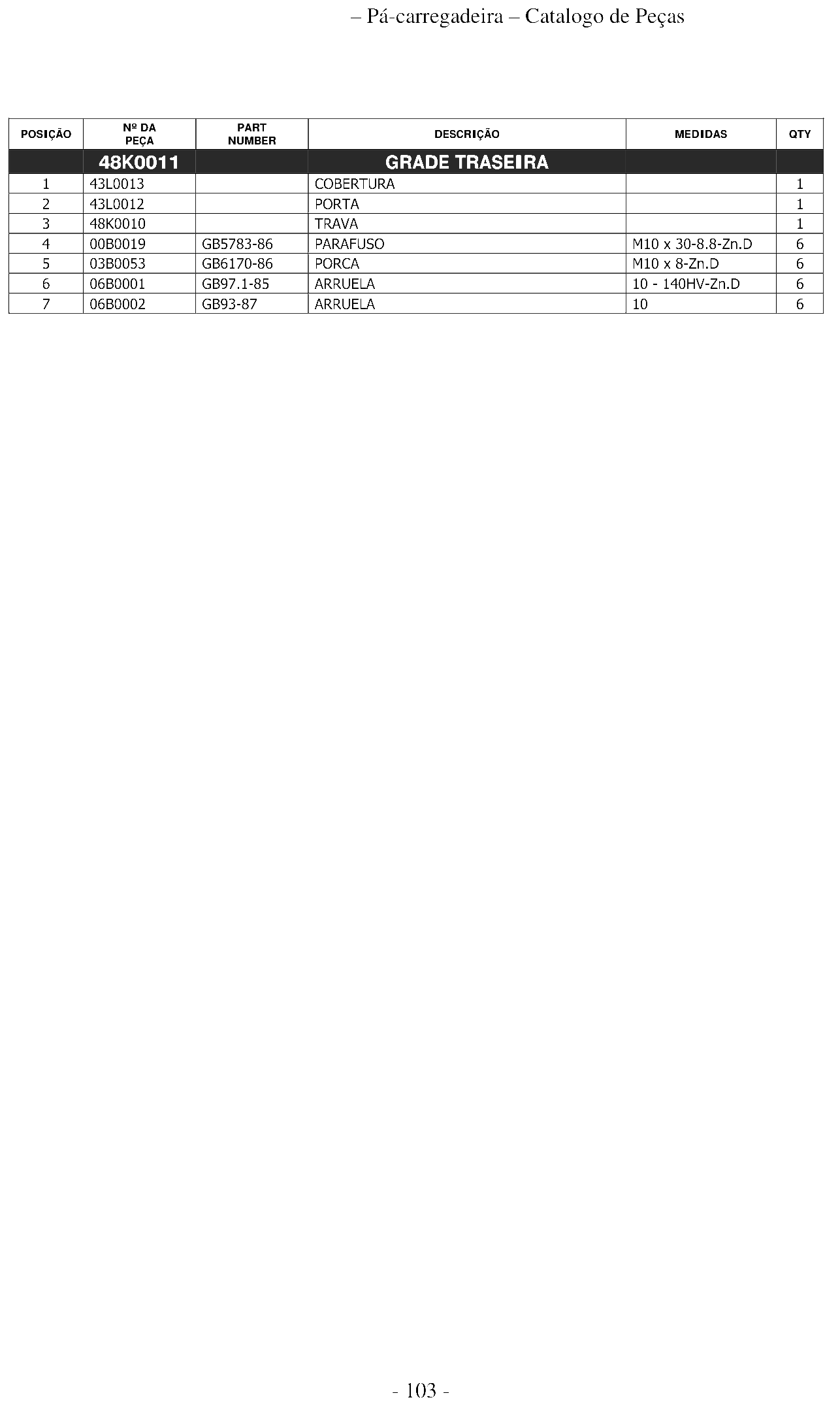 FIG.93 48K0011 GRADE TRASEIRA