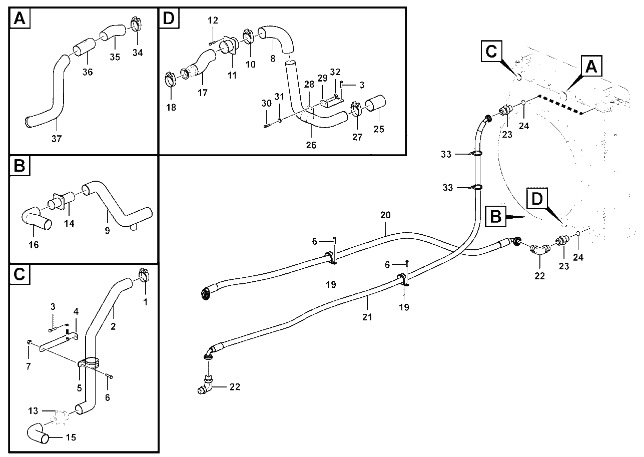 Radiator hose assembly