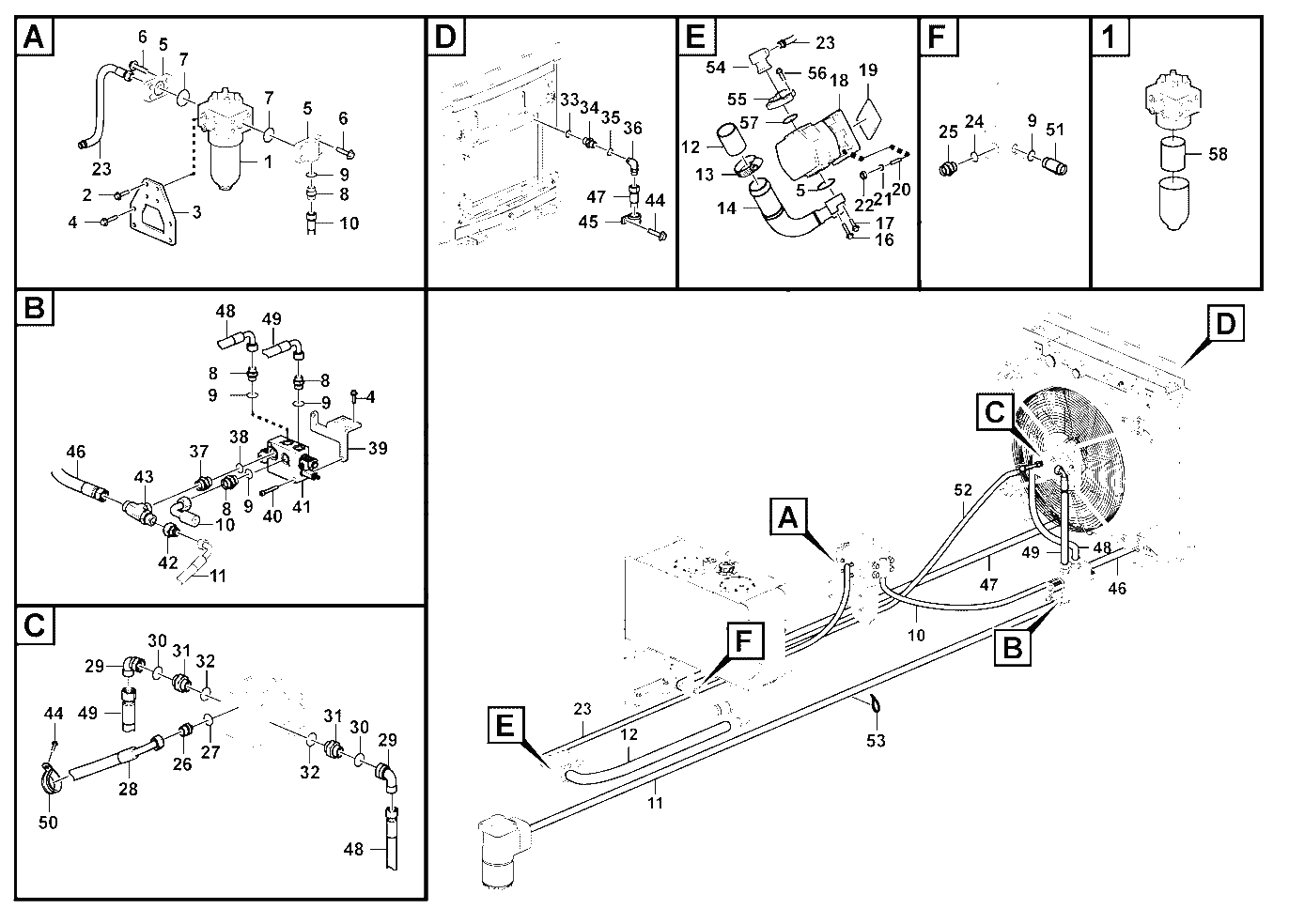 Fan hydraulic motor assembly