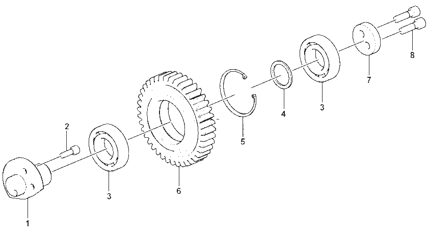 Intermediate gear for power take-off