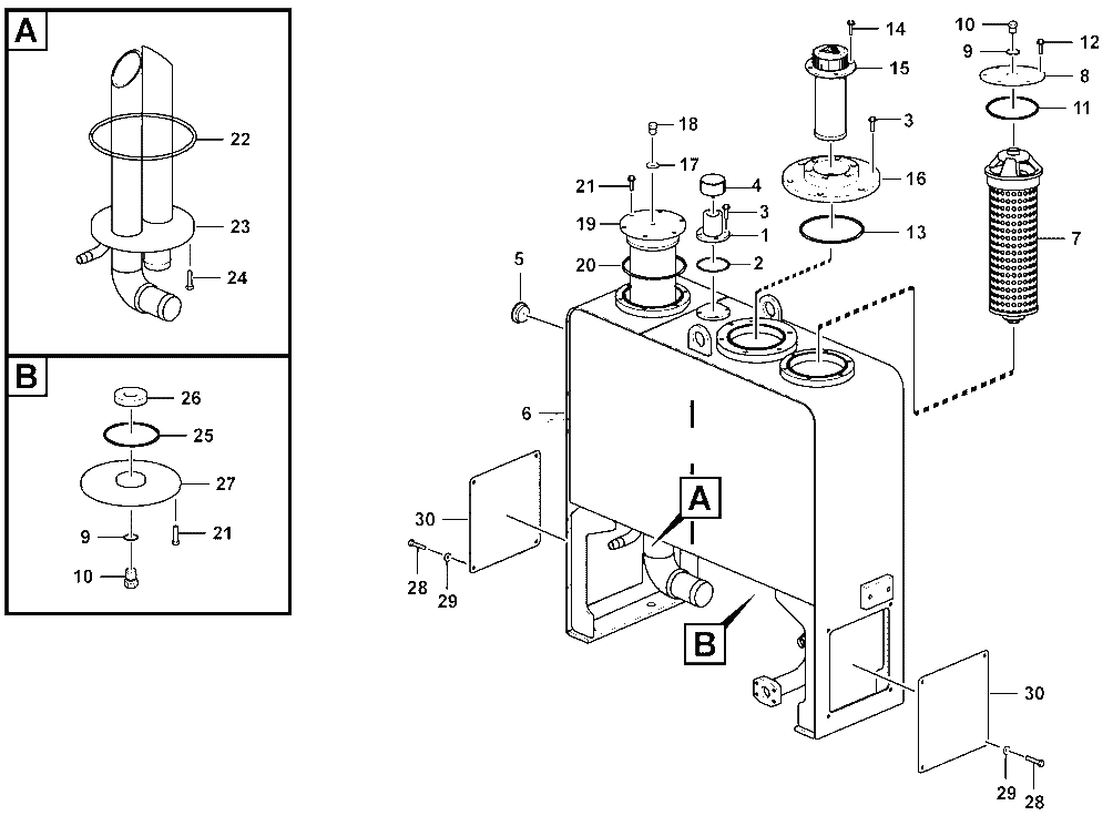 Hidraulic oil tank system