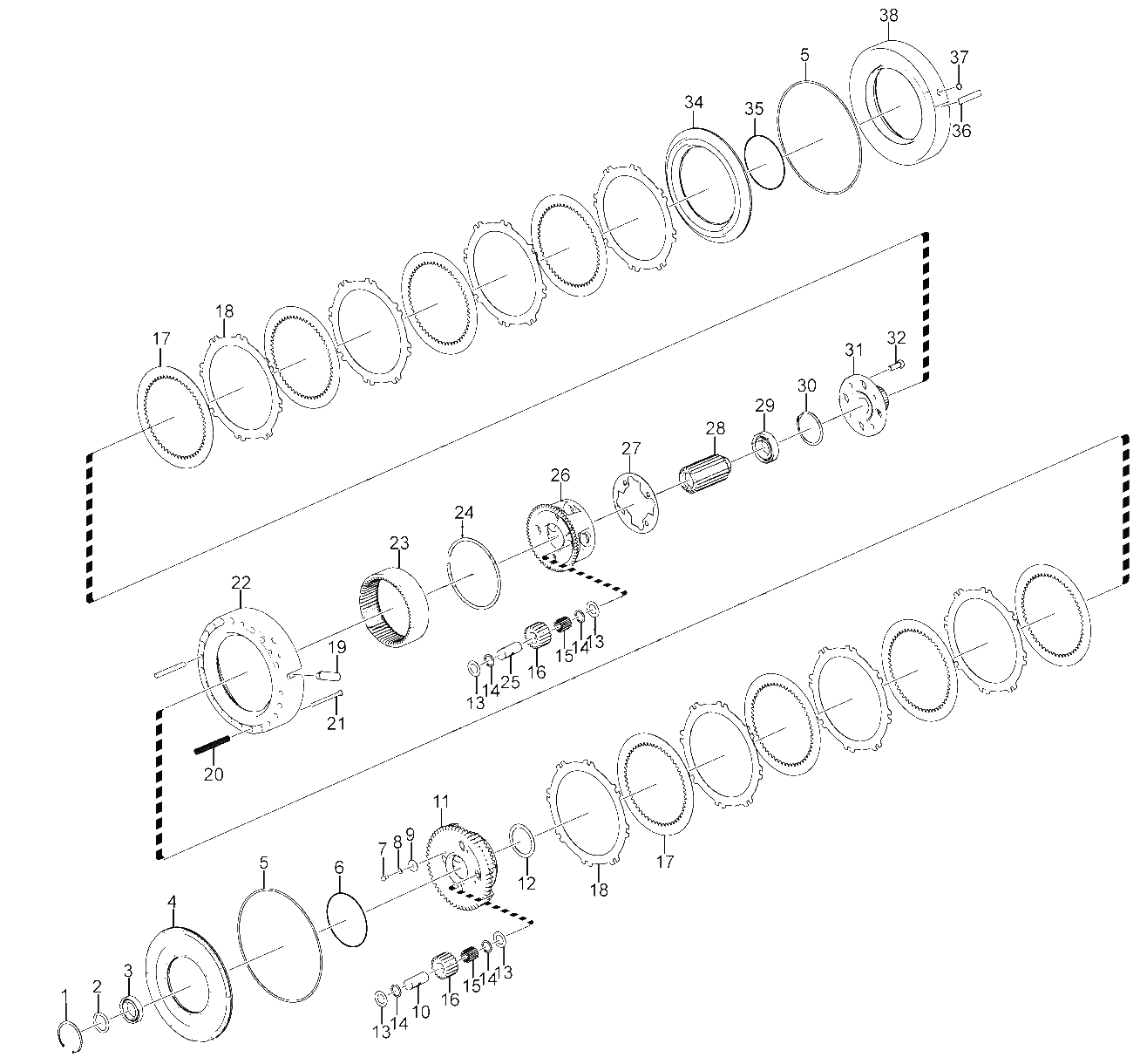 Shaft and clutch assembly