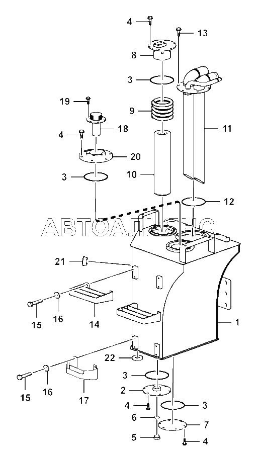 Hydraulic fluid tank assembly