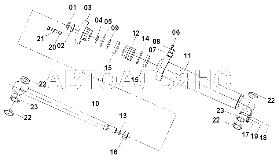 10C0030 000 STEERING CYLINDER-RH