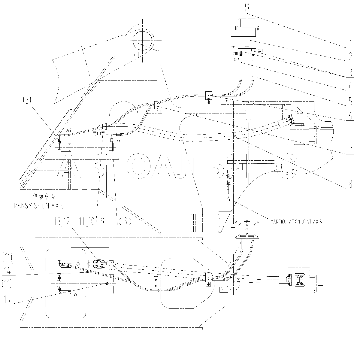 00C1005 001 HYDRAULIC OIL LINES