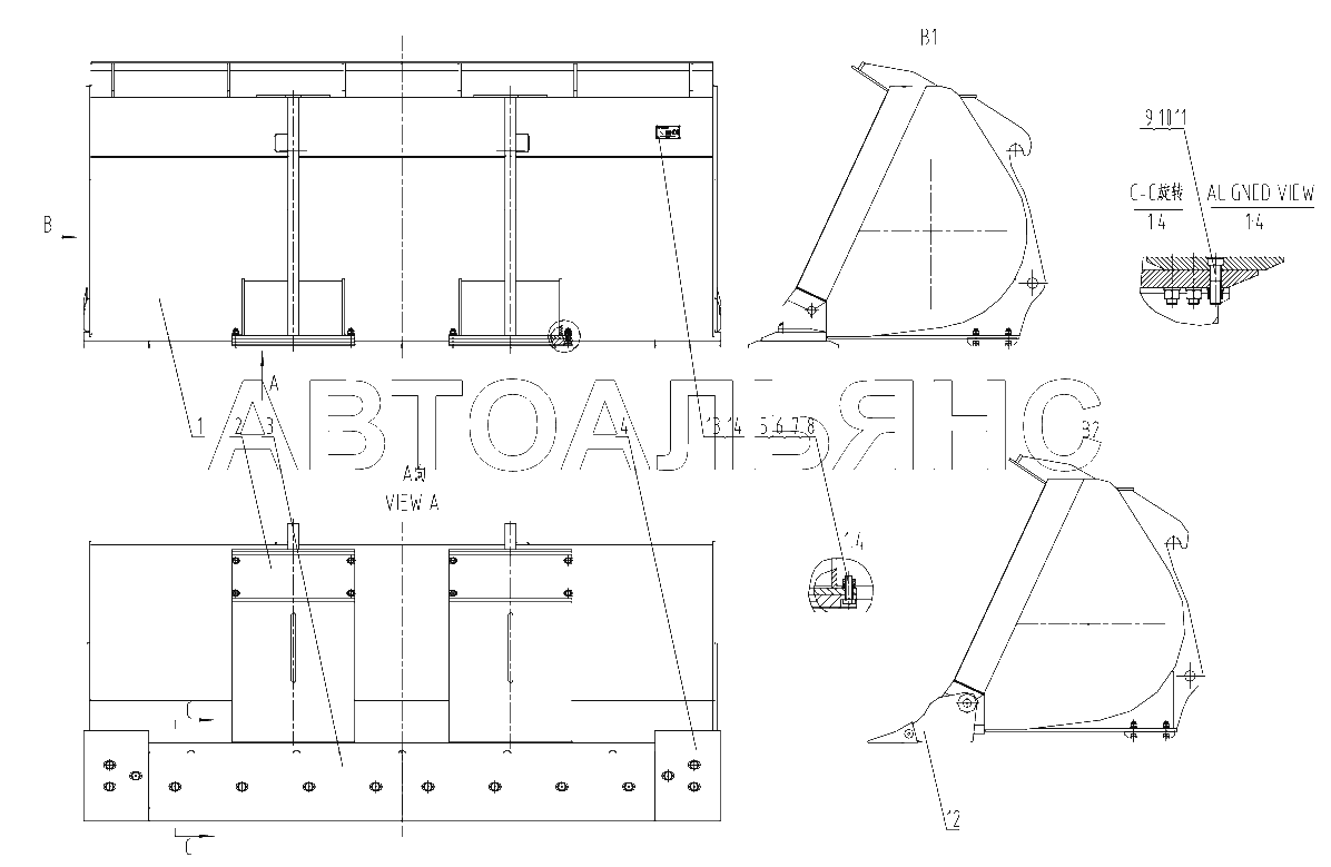 43C0472 000 BUCKET COUPLER 3.0M3
