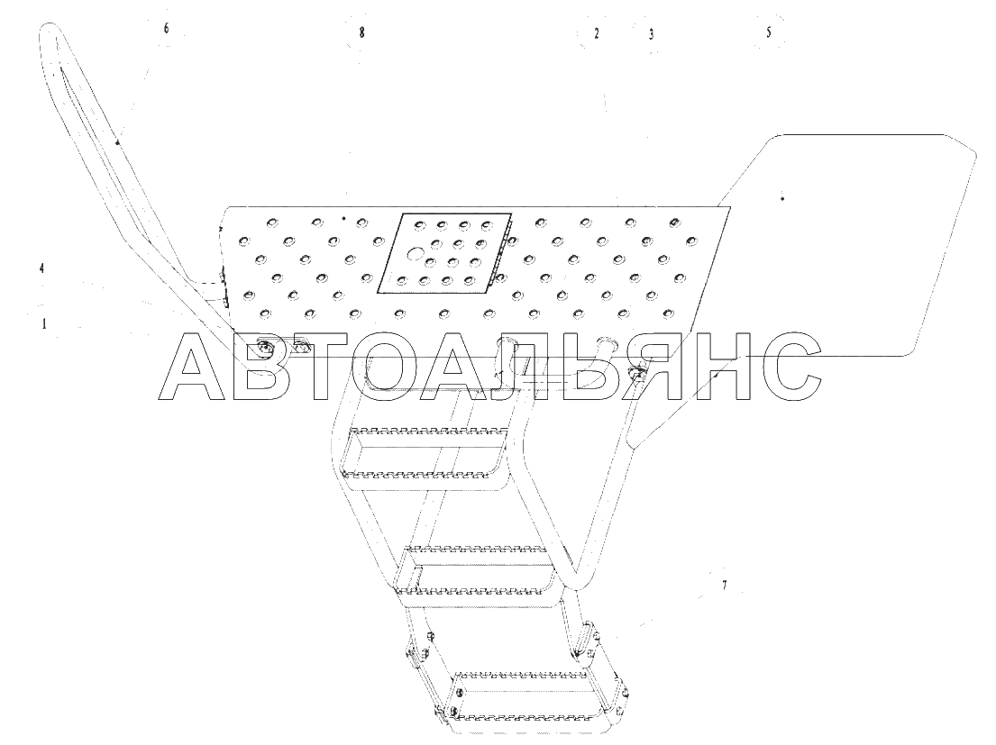 Left floor & ladder assembly