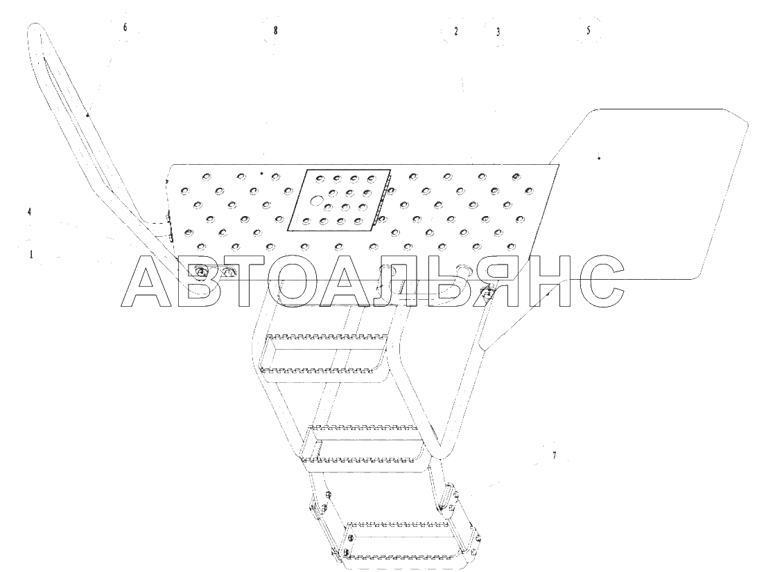 Right floor & ladder assembly