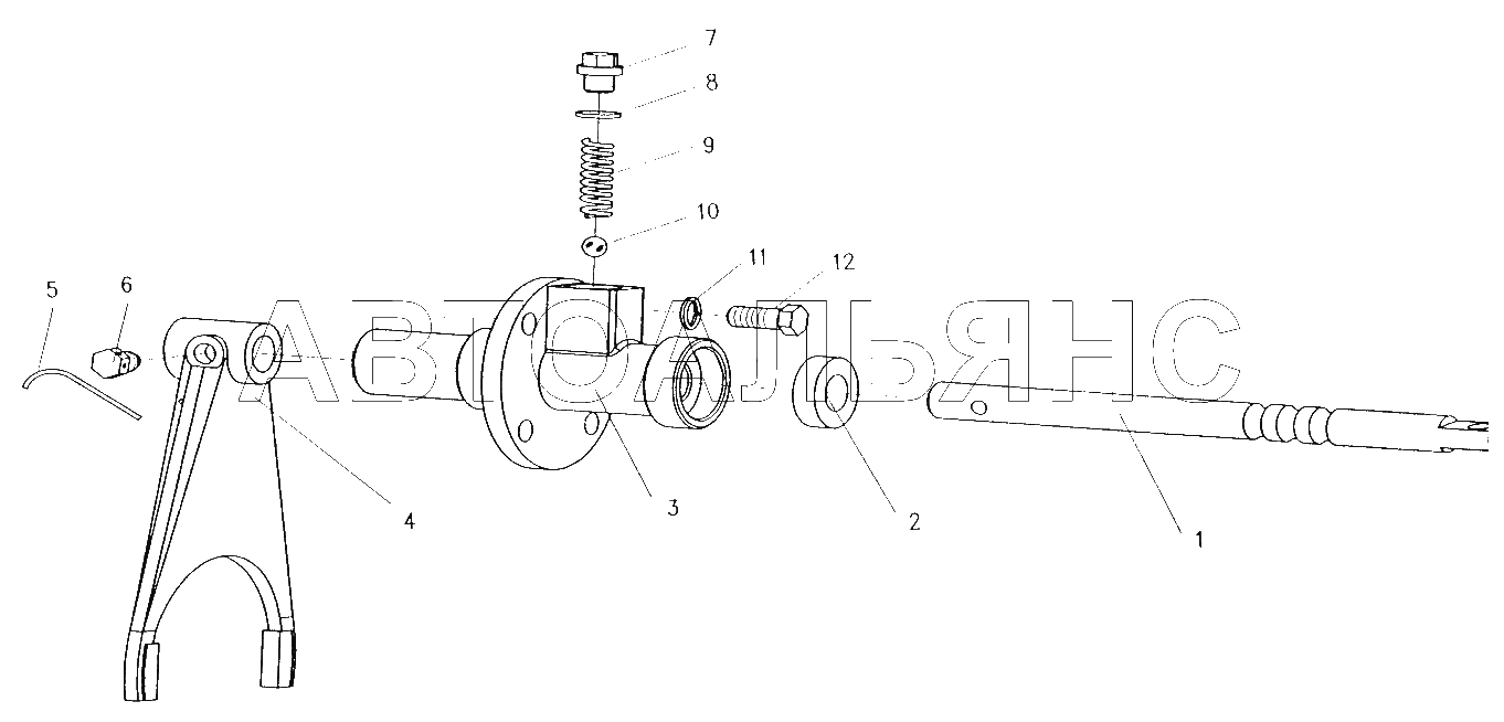 High and low gear shift fork mechanism