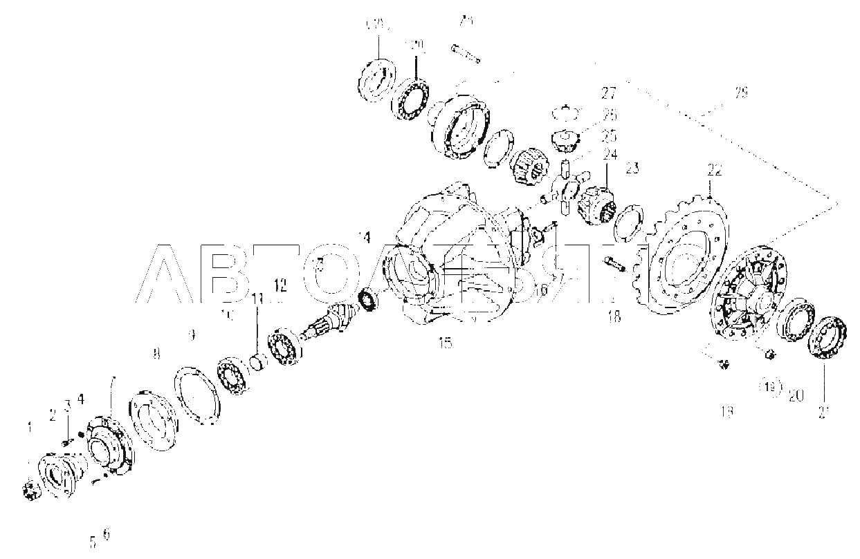 Main reduction assembly (rear axle) W043200120